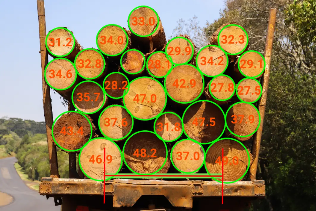 Diameter and volume measurement on arrival.