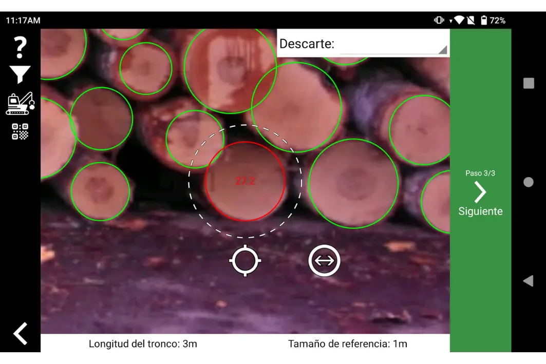 Ajusta los círculos de los troncos